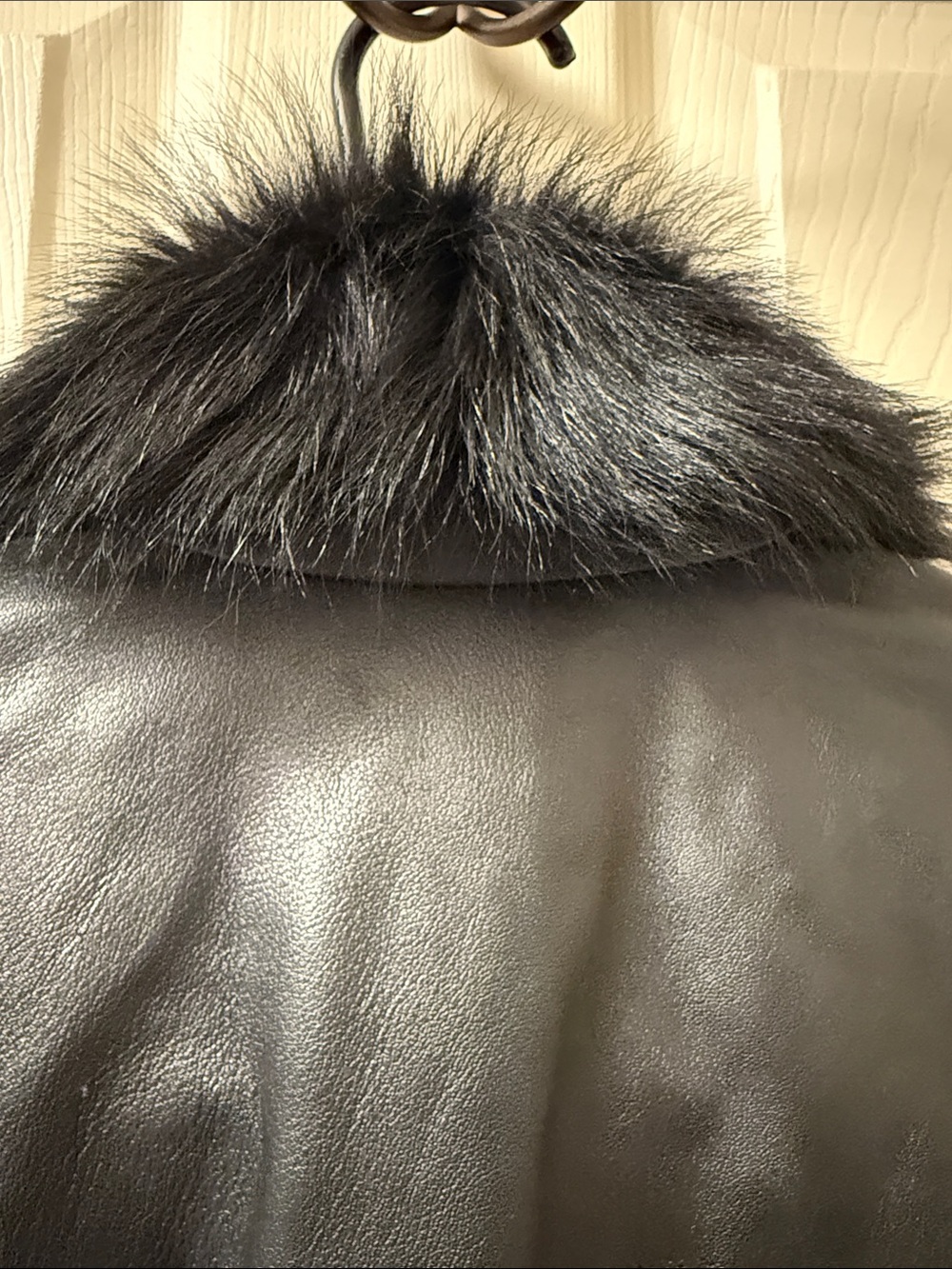 RARE Vintage CACHÉ Studded Leather Cowhide Fur Jacket Y2K Archival Mob Wife - Picture 10 of 14